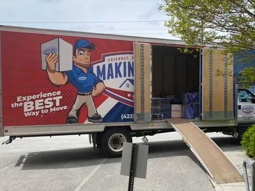 Making Moves Moving moving truck opened from the side.